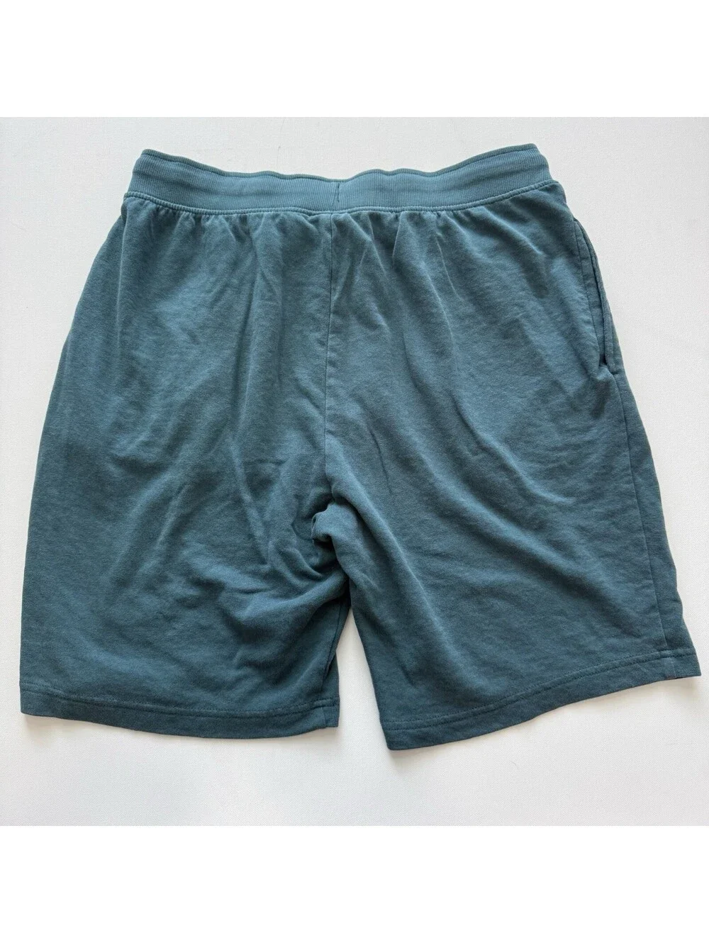 Tommy Hilfiger Mens M Sleepwear Lounge Shorts Teal Logo Drawstring Cotton